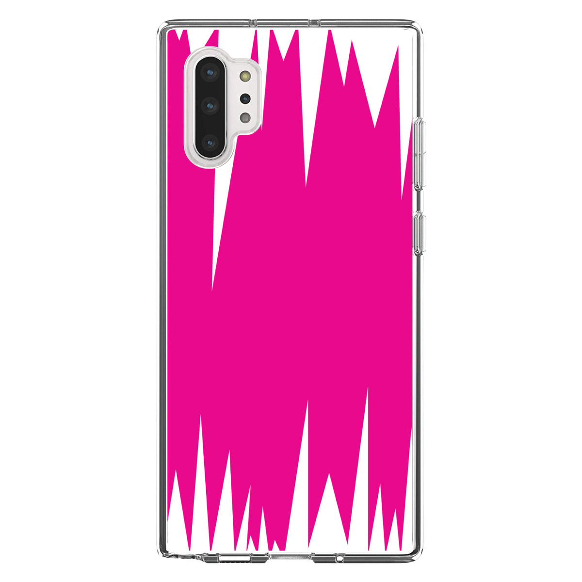 Neon Pink White Spikes Clear Shockproof iPhone Case, view 10
