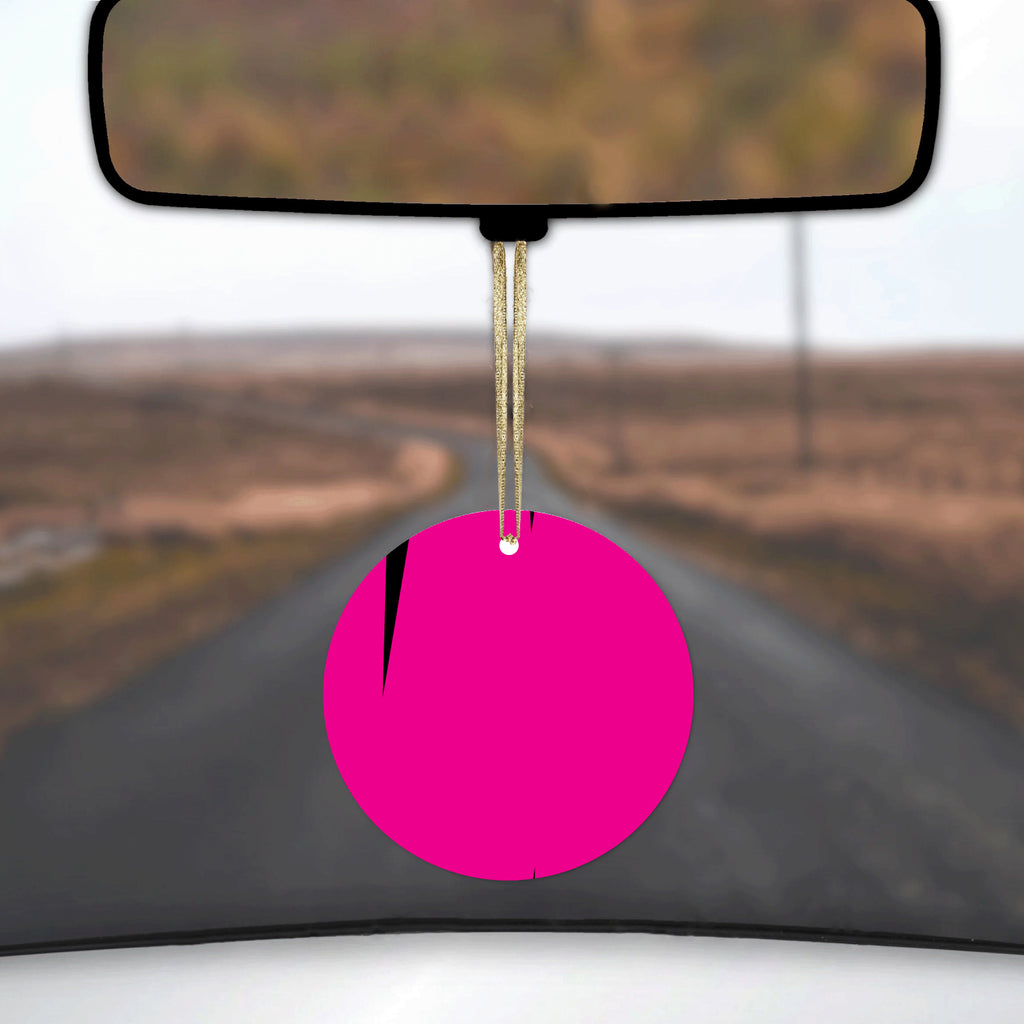 Neon Pink Black Spikes Ceramic Ornament, view 3
