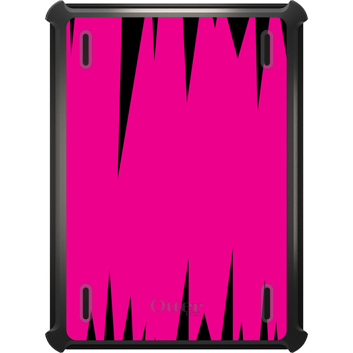 DistinctInk™ OtterBox Defender Series Case for Apple iPad / iPad Pro / iPad Air / iPad Mini - Neon Pink Black Spikes