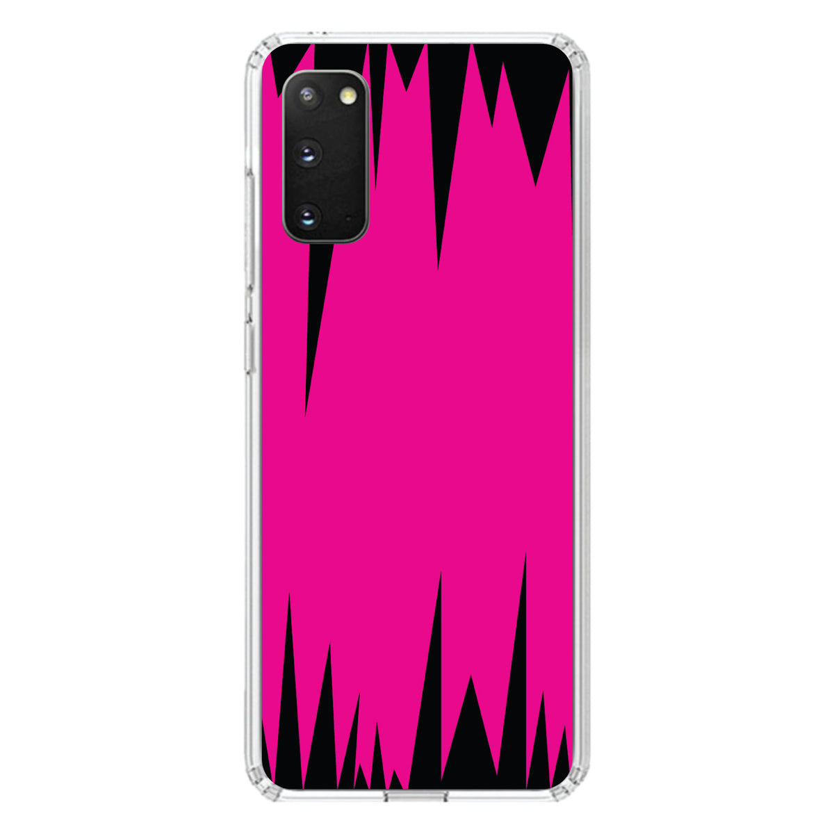 Neon Pink Black Spikes Clear Shockproof iPhone Case, view 15