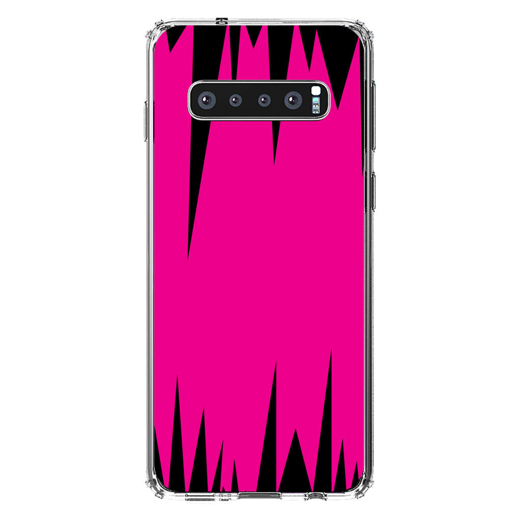 Neon Pink Black Spikes Clear Shockproof iPhone Case, view 16