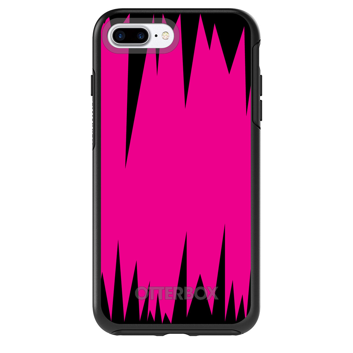 Neon Pink Black Spikes OtterBox Symmetry Case for iPhone & Galaxy, view 2