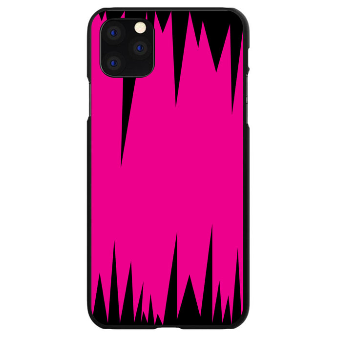 DistinctInk® Hard Plastic Snap-On Case for Apple iPhone or Samsung Galaxy - Neon Pink Black Spikes