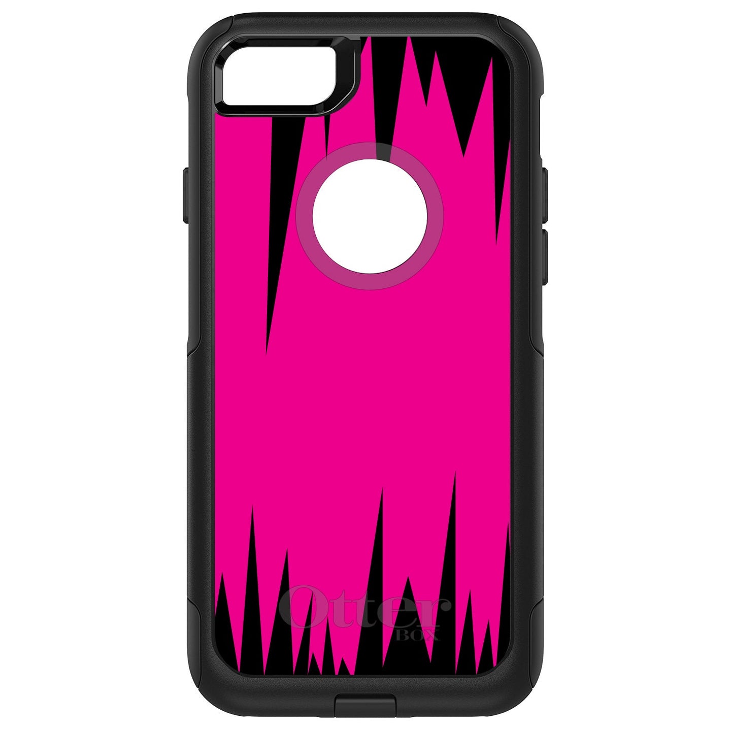 DistinctInk™ OtterBox Commuter Series Case for Apple iPhone or Samsung Galaxy - Neon Pink Black Spikes