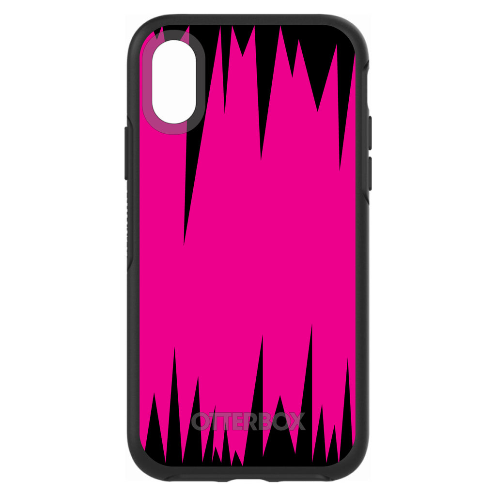 Neon Pink Black Spikes OtterBox Symmetry Case for iPhone & Galaxy, view 4