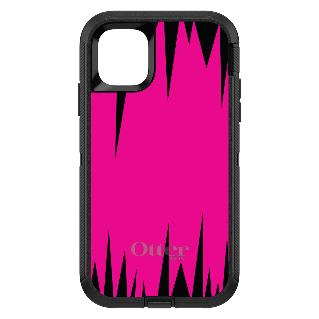 Neon Pink Black Spikes OtterBox Defender Case for iPhone & Galaxy, view 2