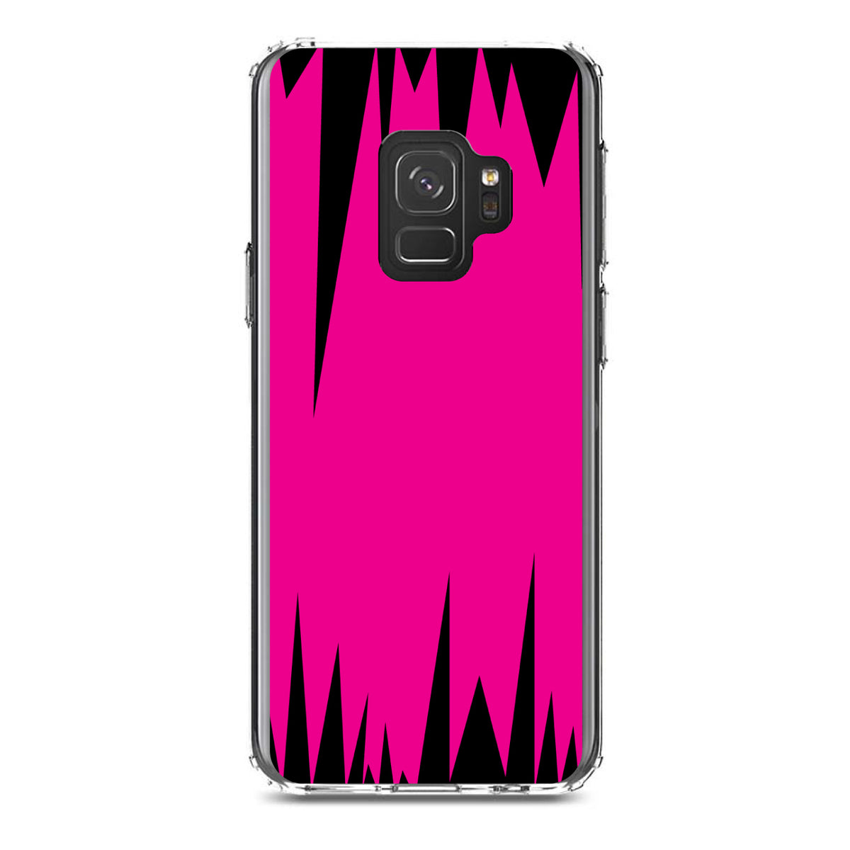 Neon Pink Black Spikes Clear Shockproof iPhone Case, view 19