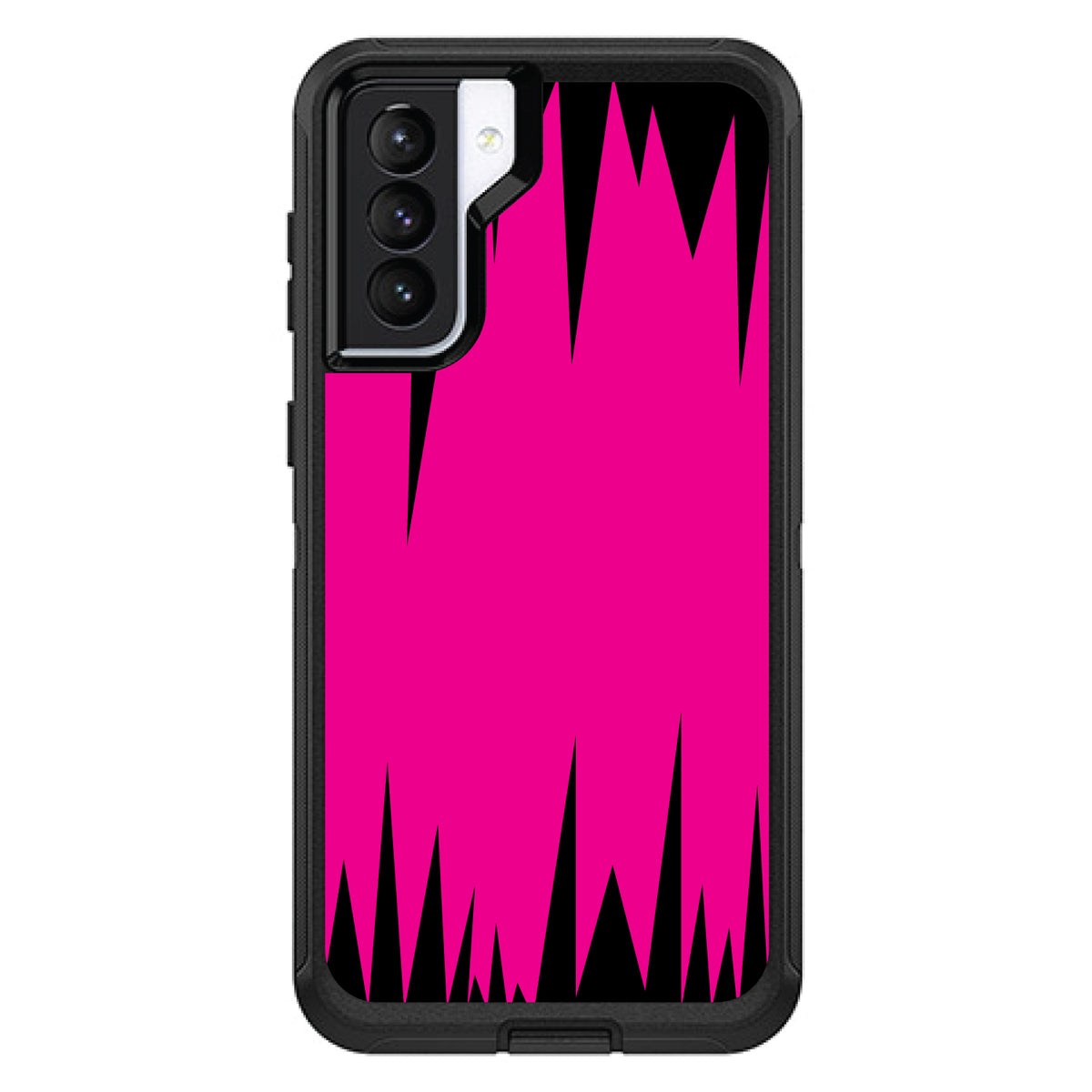 Neon Pink Black Spikes OtterBox Defender Case for iPhone & Galaxy, view 6