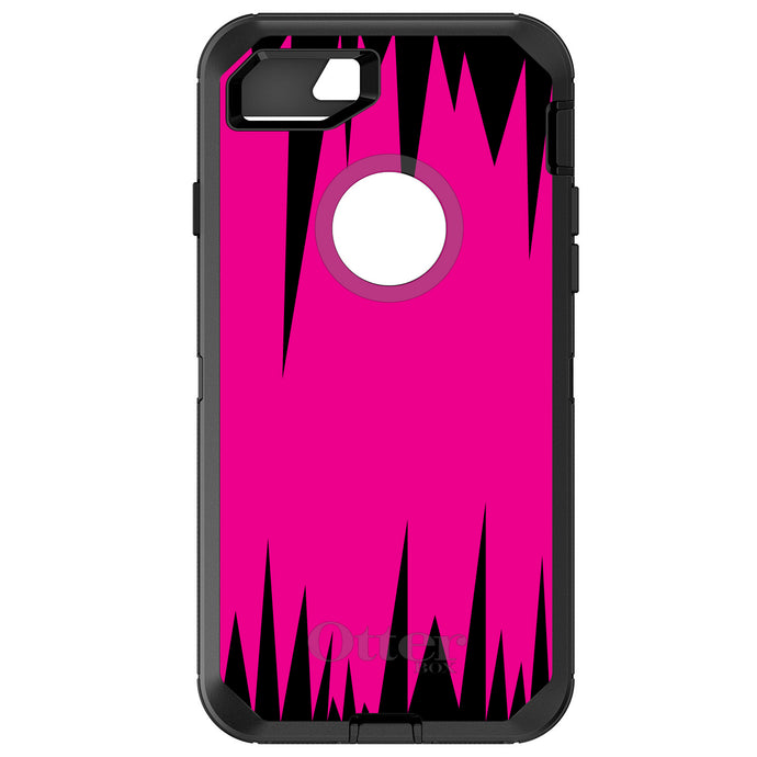 DistinctInk™ OtterBox Defender Series Case for Apple iPhone / Samsung Galaxy / Google Pixel - Neon Pink Black Spikes