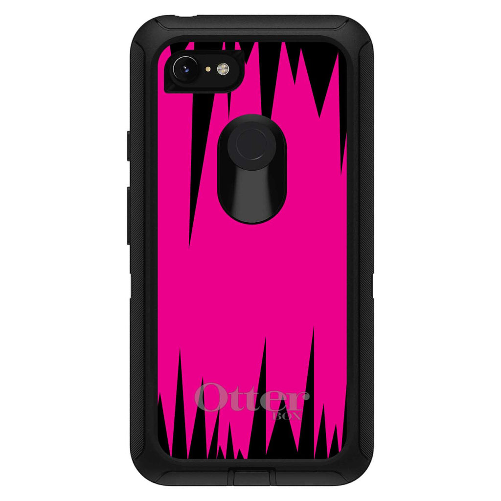 Neon Pink Black Spikes OtterBox Defender Case for iPhone & Galaxy, view 18