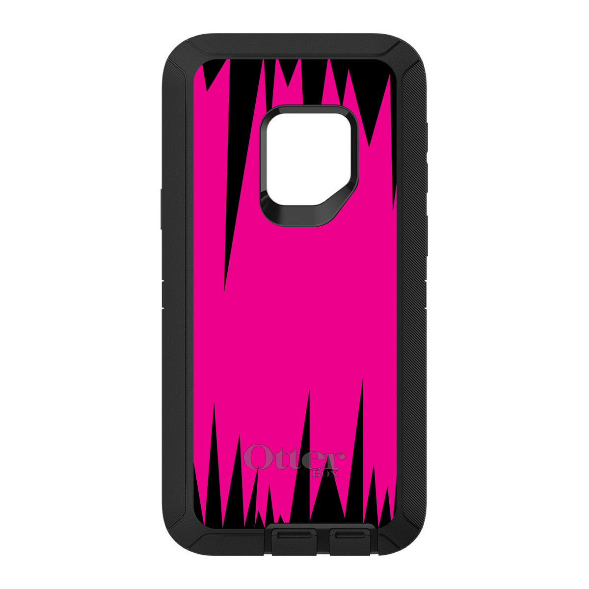 Neon Pink Black Spikes OtterBox Defender Case for iPhone & Galaxy, view 11