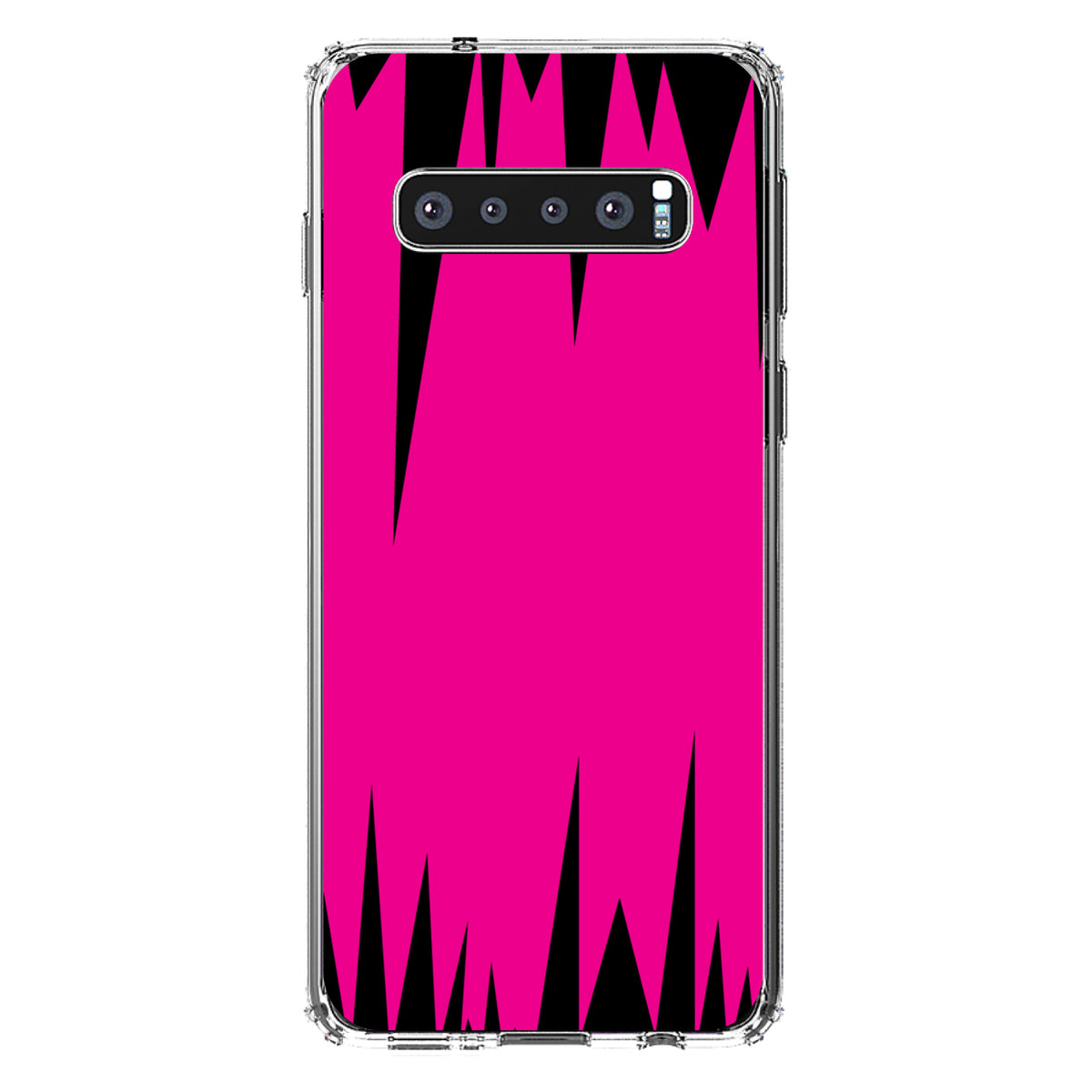 Neon Pink Black Spikes Clear Shockproof iPhone Case, view 17