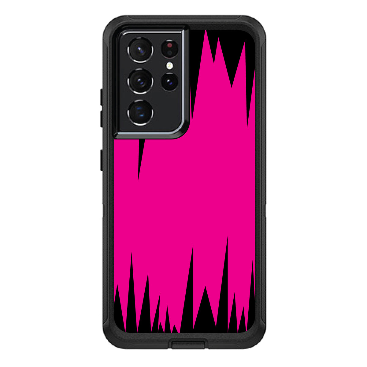 Neon Pink Black Spikes OtterBox Defender Case for iPhone & Galaxy, view 7
