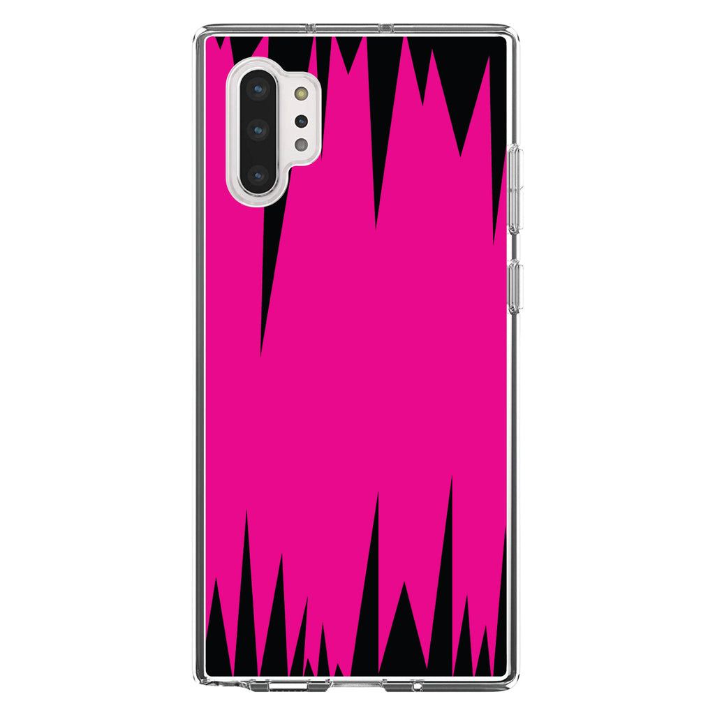 Neon Pink Black Spikes Clear Shockproof iPhone Case, view 10
