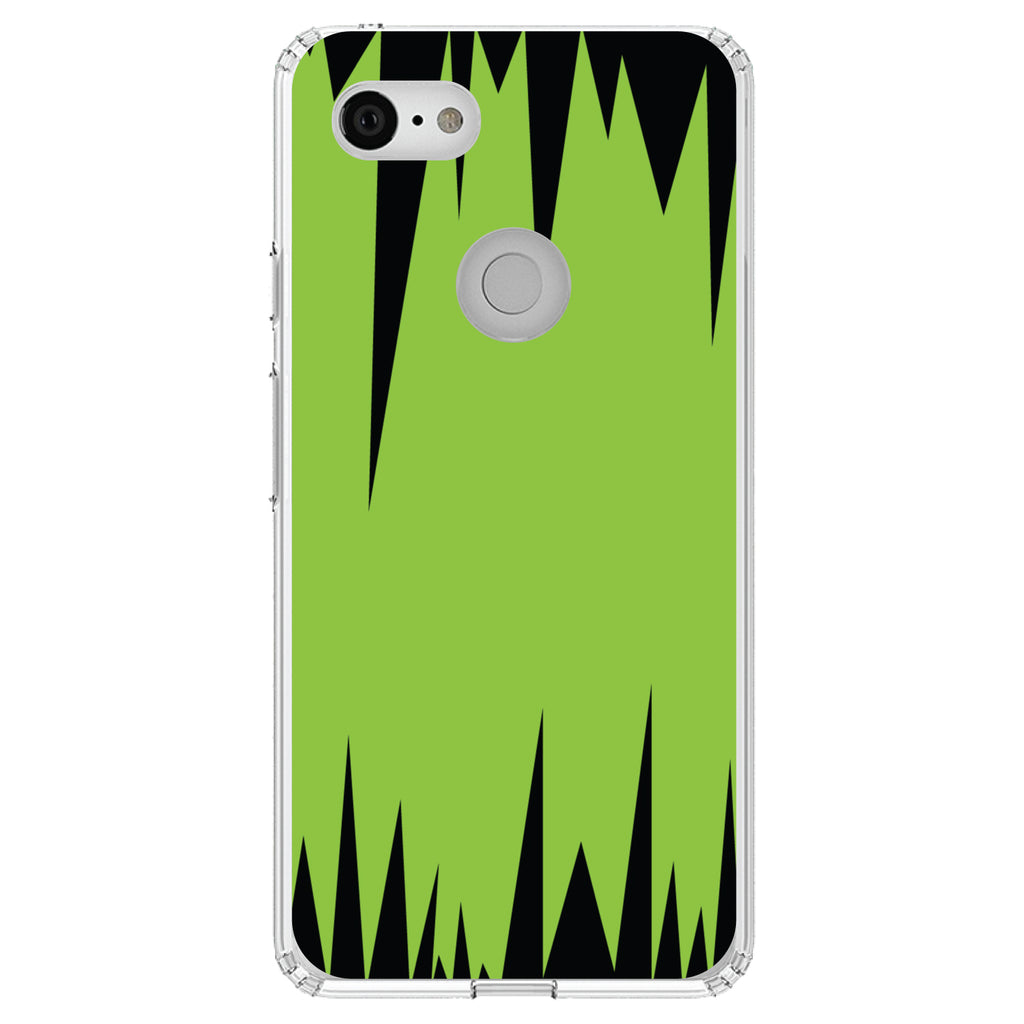 Lime Green Black Spikes Clear Shockproof iPhone Case, view 21