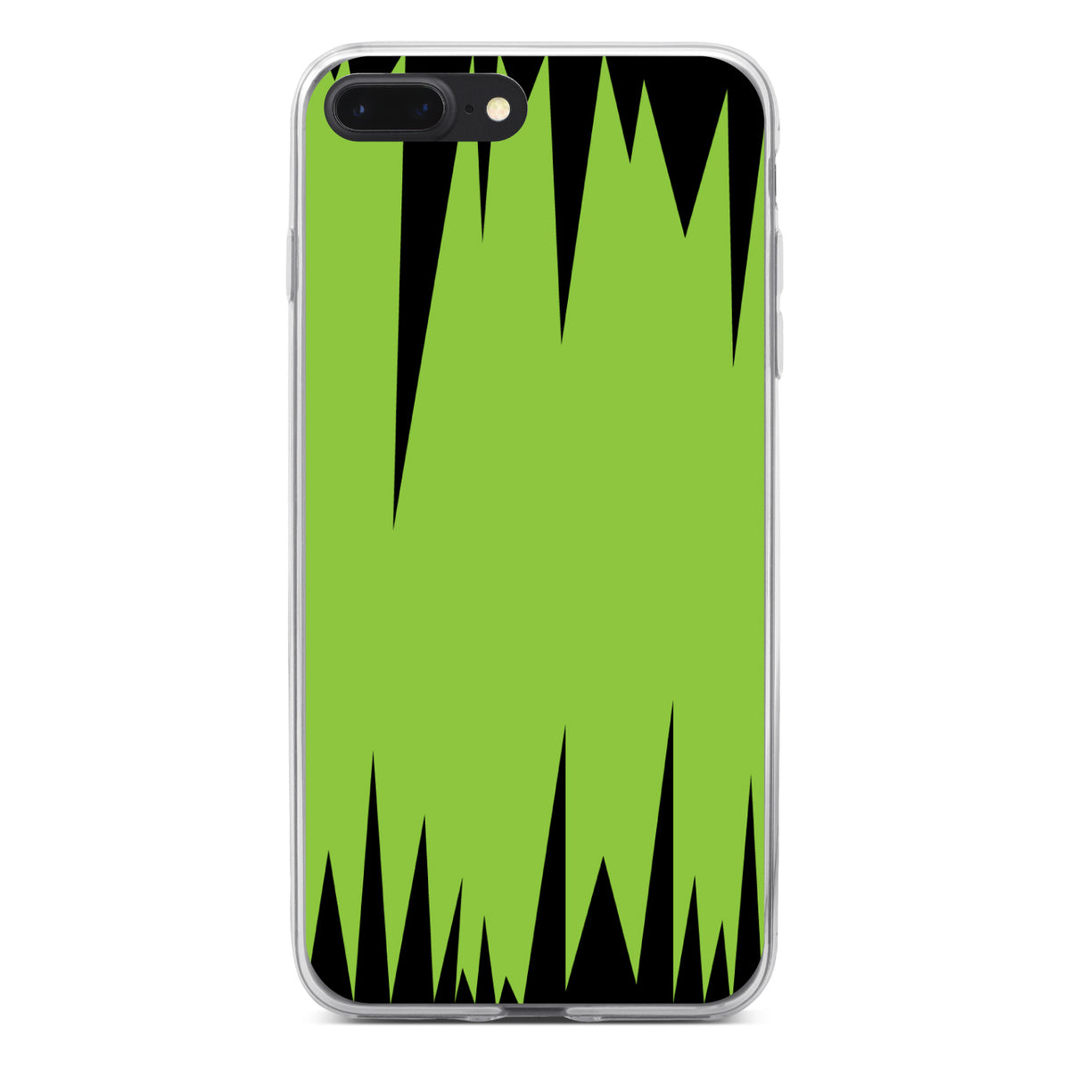 Lime Green Black Spikes Clear Shockproof iPhone Case, view 6