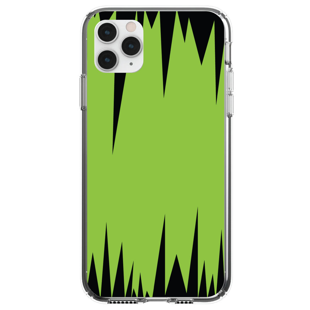 Lime Green Black Spikes Clear Shockproof iPhone Case