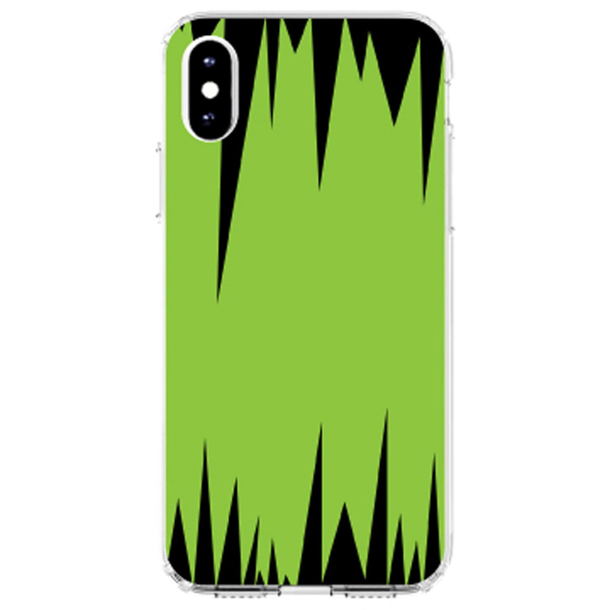 Lime Green Black Spikes Clear Shockproof iPhone Case, view 4