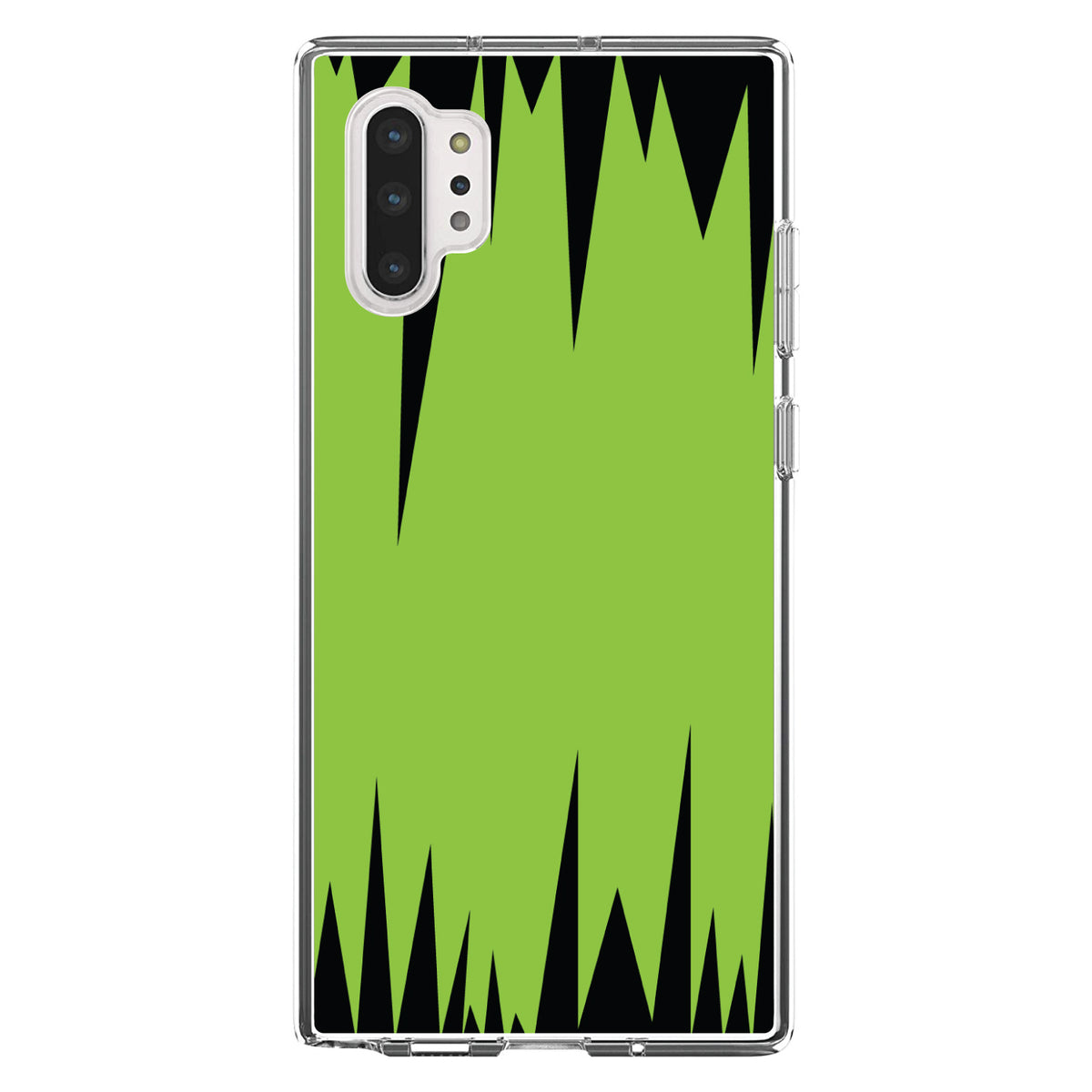 Lime Green Black Spikes Clear Shockproof iPhone Case, view 10