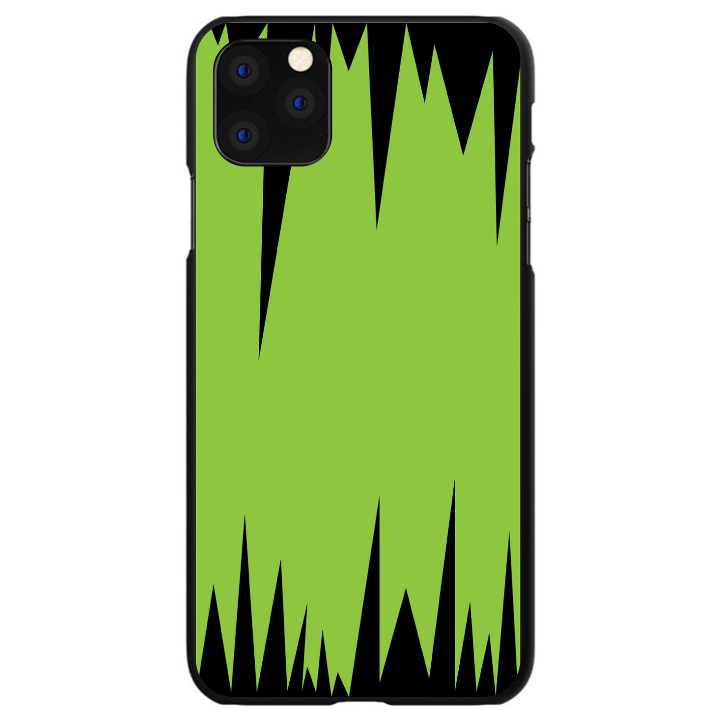 DistinctInk® Hard Plastic Snap-On Case for Apple iPhone or Samsung Galaxy - Lime Green Black Spikes