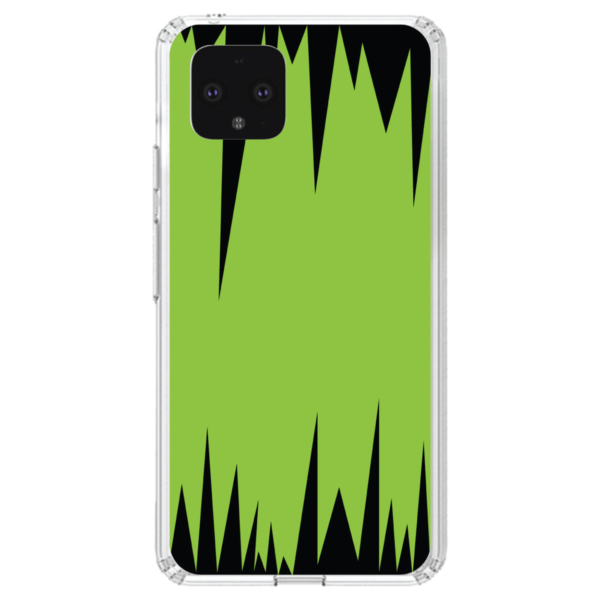 Lime Green Black Spikes Clear Shockproof iPhone Case, view 24