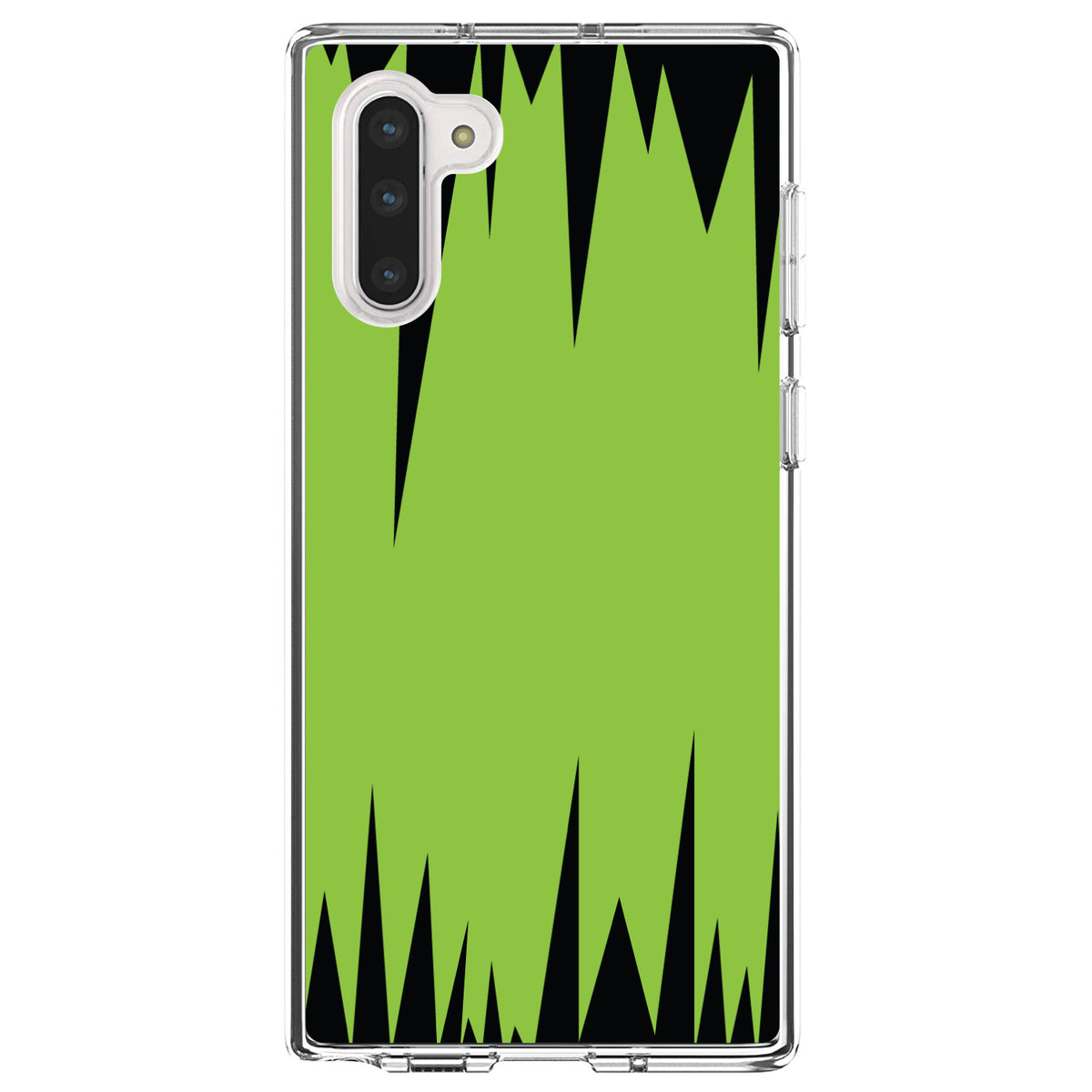 Lime Green Black Spikes Clear Shockproof iPhone Case, view 9