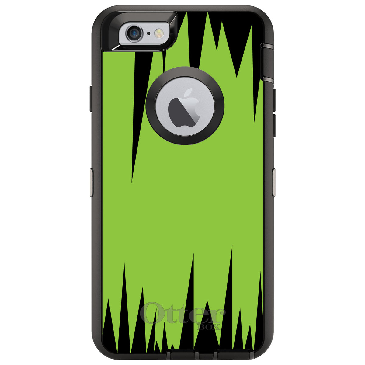 Lime Green Black Spikes OtterBox Defender Case for iPhone & Galaxy, view 4