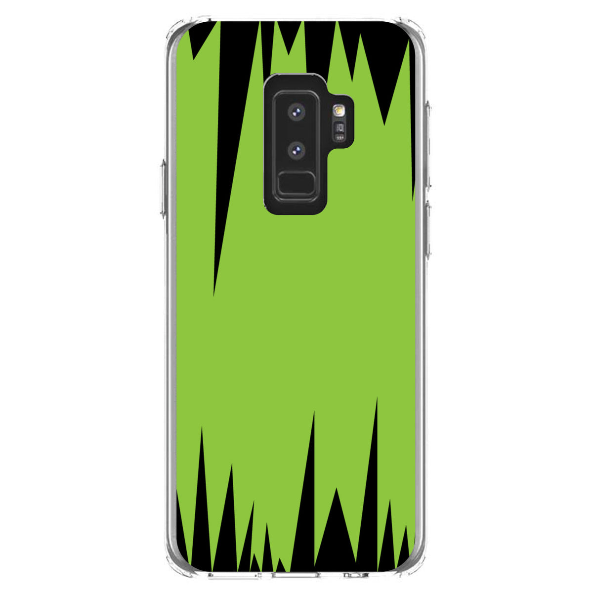 Lime Green Black Spikes Clear Shockproof iPhone Case, view 20