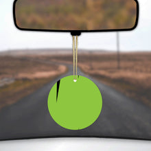 DistinctInk® Hanging Ceramic Christmas Tree Ornament with Gold String - Great Gift / Present - 2 3/4 inch Diameter - Lime Green Black Spikes