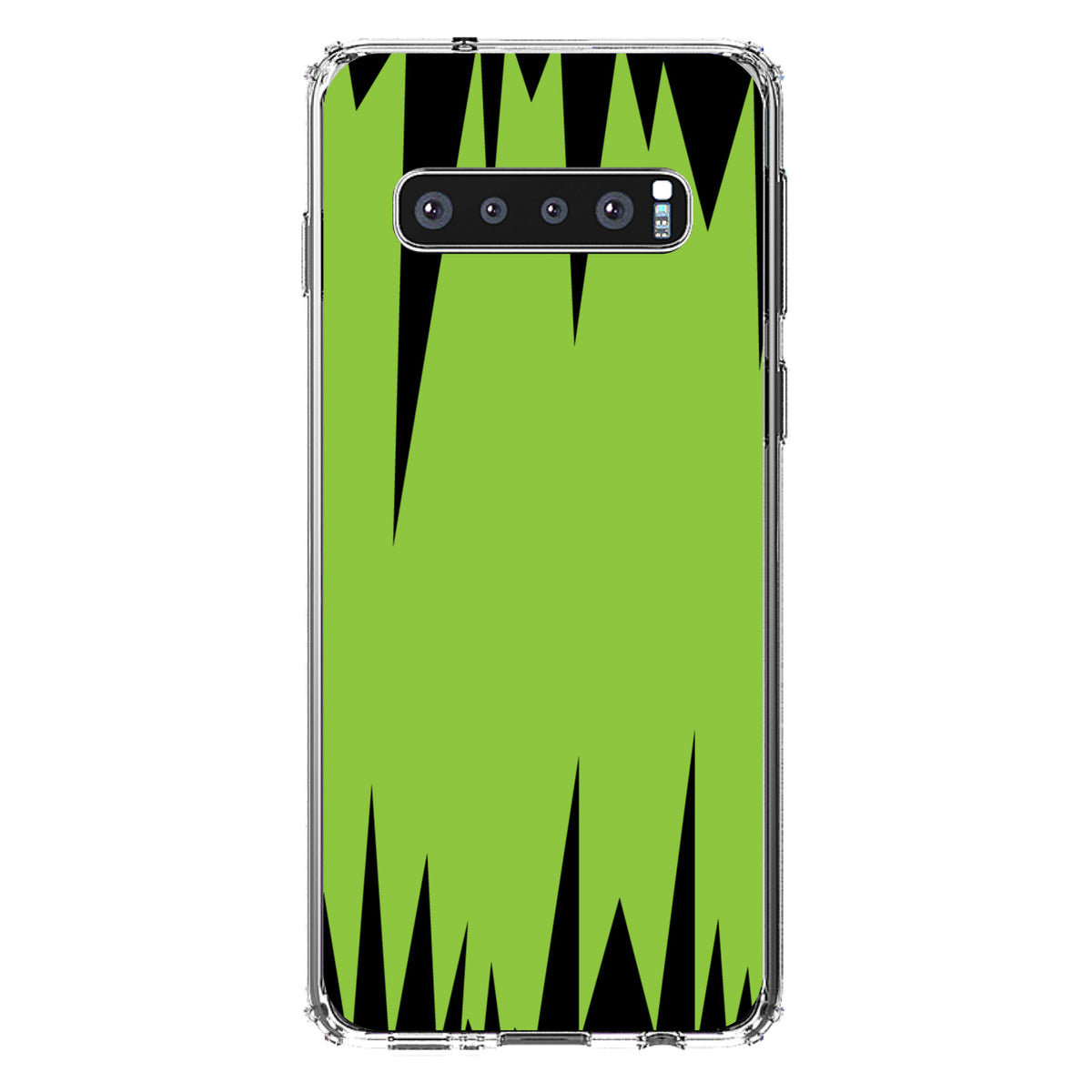 Lime Green Black Spikes Clear Shockproof iPhone Case, view 17