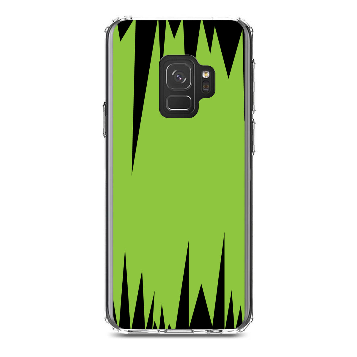 Lime Green Black Spikes Clear Shockproof iPhone Case, view 19