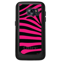 DistinctInk™ OtterBox Commuter Series Case for Apple iPhone or Samsung Galaxy - Black Hot Pink Zebra Skin Stripes