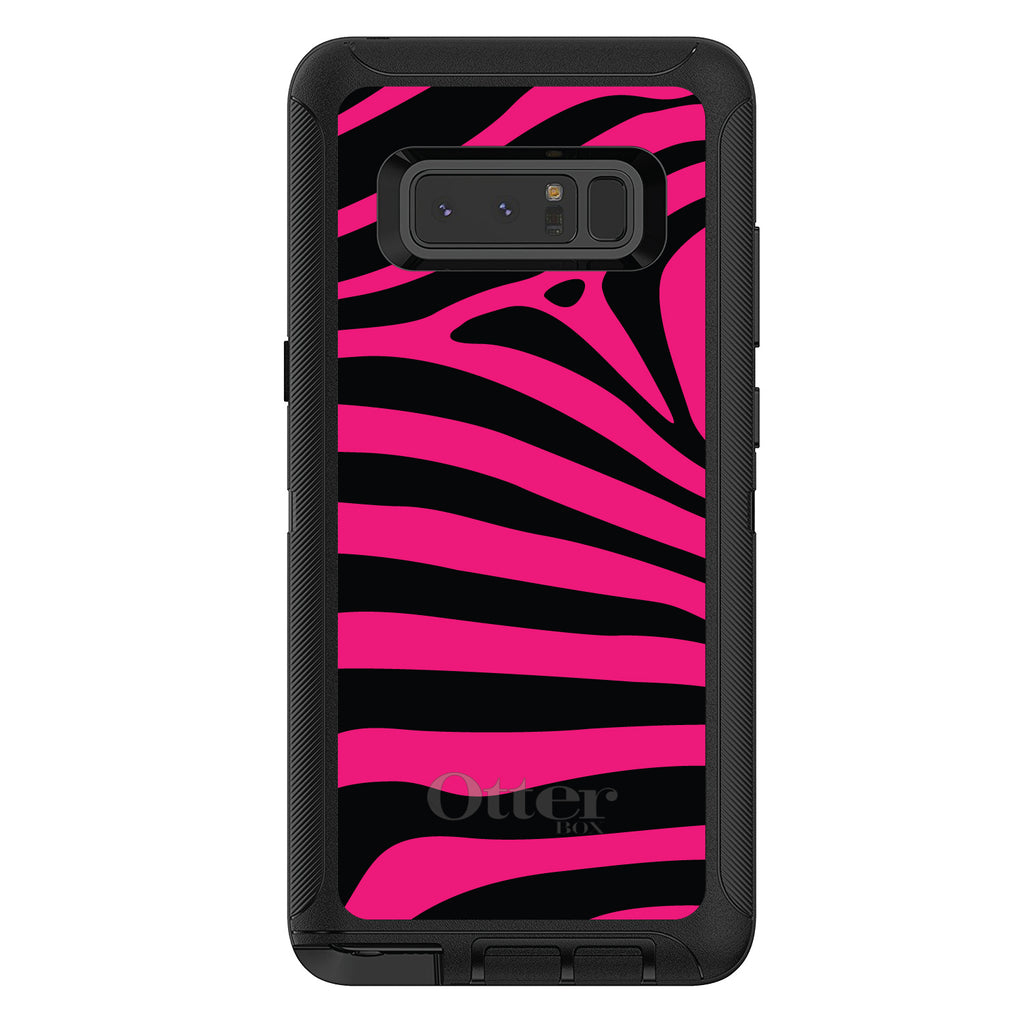 Black Hot Pink Zebra Skin Stripes OtterBox Defender Case for iPhone & Galaxy, view 14