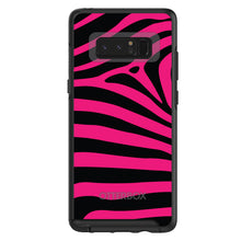 DistinctInk™ OtterBox Symmetry Series Case for Apple iPhone / Samsung Galaxy / Google Pixel - Black Hot Pink Zebra Skin Stripes