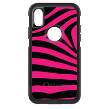 DistinctInk™ OtterBox Commuter Series Case for Apple iPhone or Samsung Galaxy - Black Hot Pink Zebra Skin Stripes