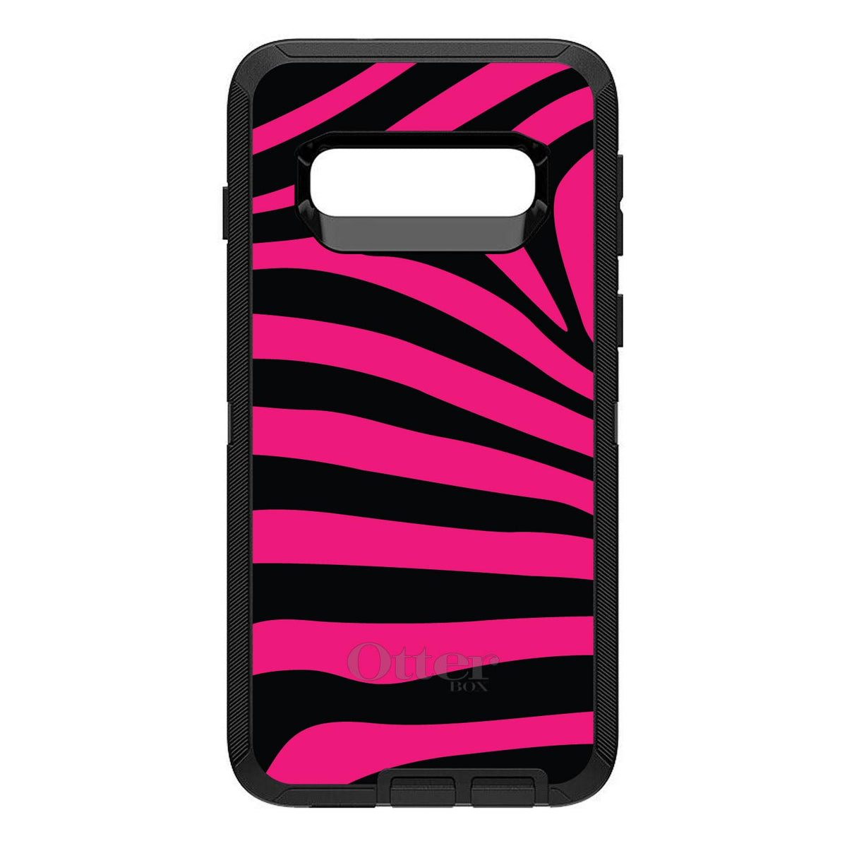 Black Hot Pink Zebra Skin Stripes OtterBox Defender Case for iPhone & Galaxy, view 6