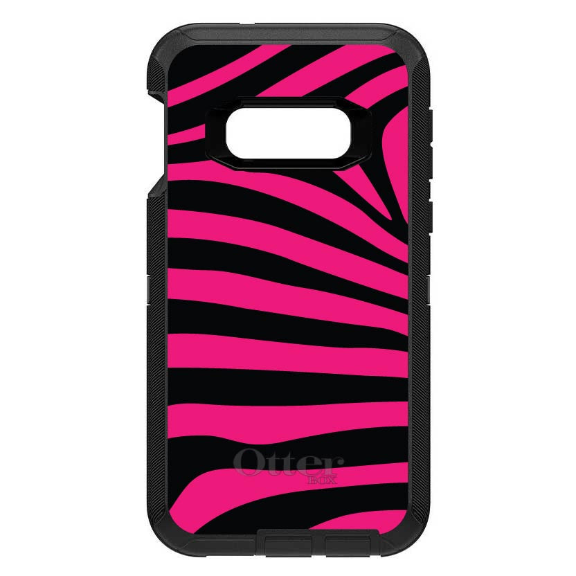Black Hot Pink Zebra Skin Stripes OtterBox Defender Case for iPhone & Galaxy, view 7