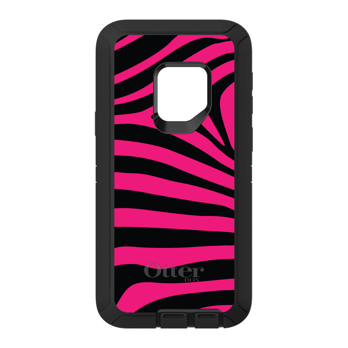 Black Hot Pink Zebra Skin Stripes OtterBox Defender Case for iPhone & Galaxy, view 8