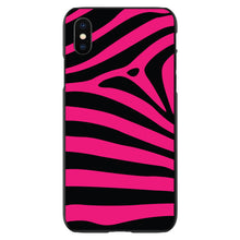 DistinctInk® Hard Plastic Snap-On Case for Apple iPhone or Samsung Galaxy - Black Hot Pink Zebra Skin Stripes