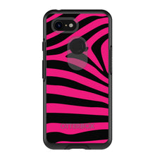 DistinctInk™ OtterBox Symmetry Series Case for Apple iPhone / Samsung Galaxy / Google Pixel - Black Hot Pink Zebra Skin Stripes