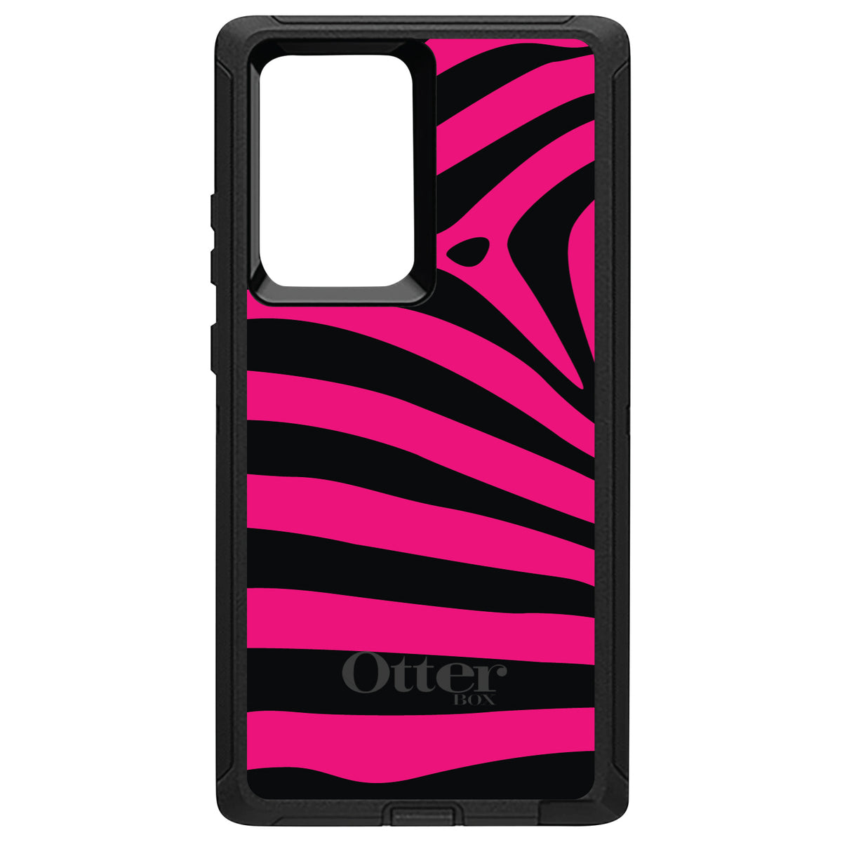 Black Hot Pink Zebra Skin Stripes OtterBox Defender Case for iPhone & Galaxy, view 10