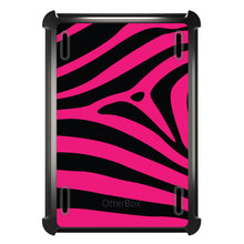 DistinctInk™ OtterBox Defender Series Case for Apple iPad / iPad Pro / iPad Air / iPad Mini - Black Hot Pink Zebra Skin Stripes