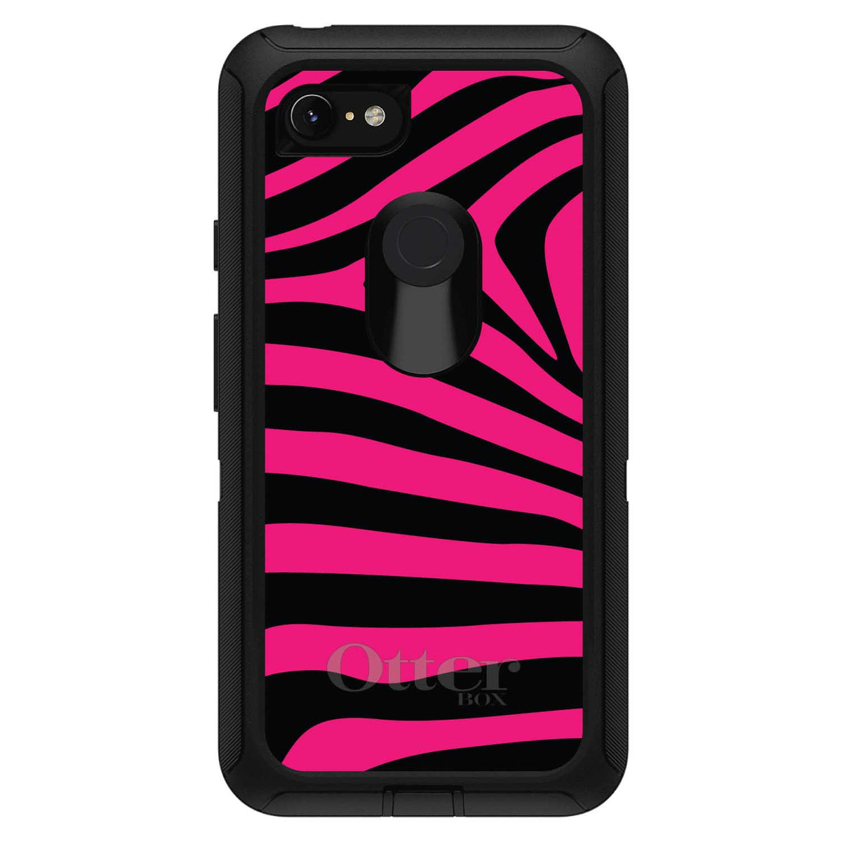 Black Hot Pink Zebra Skin Stripes OtterBox Defender Case for iPhone & Galaxy, view 15