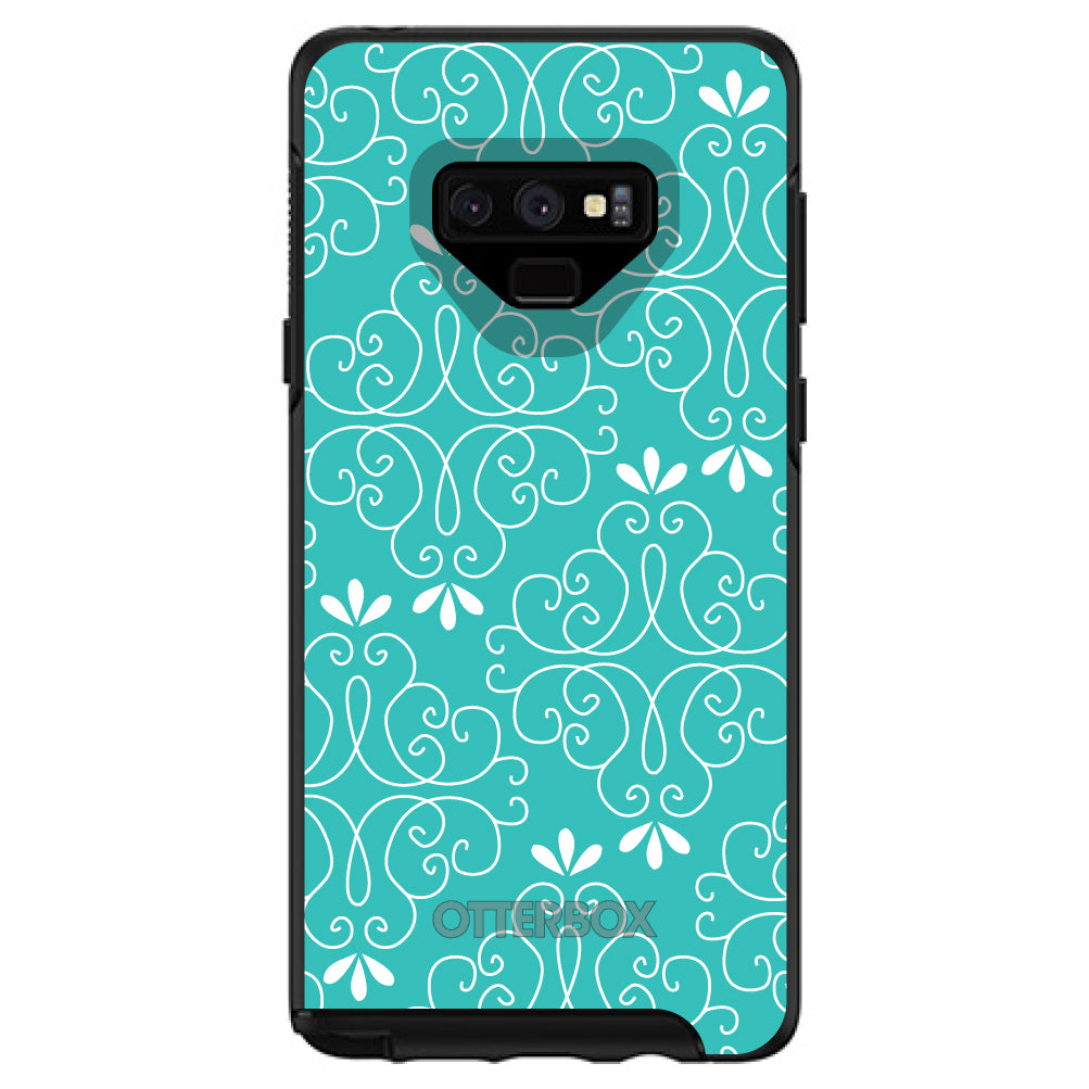 Teal White Floral OtterBox Symmetry Case for iPhone & Galaxy, view 13