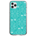 Teal White Floral Clear Shockproof iPhone Case