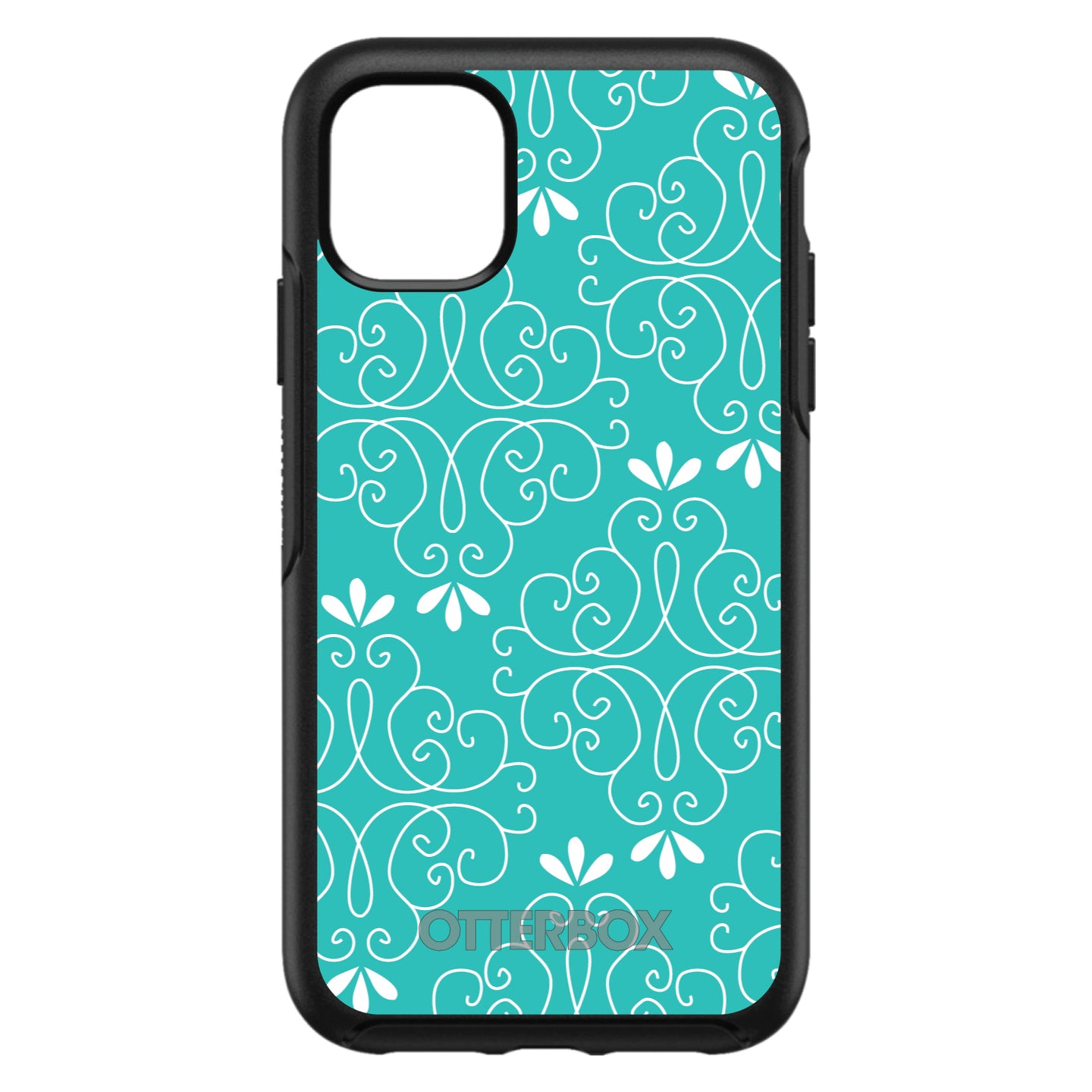 DistinctInk™ OtterBox Symmetry Series Case for Apple iPhone / Samsung Galaxy / Google Pixel - Teal White Floral