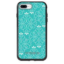 DistinctInk™ OtterBox Symmetry Series Case for Apple iPhone / Samsung Galaxy / Google Pixel - Teal White Floral