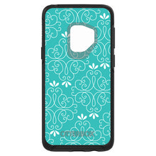 DistinctInk™ OtterBox Symmetry Series Case for Apple iPhone / Samsung Galaxy / Google Pixel - Teal White Floral