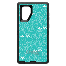 DistinctInk™ OtterBox Defender Series Case for Apple iPhone / Samsung Galaxy / Google Pixel - Teal White Floral