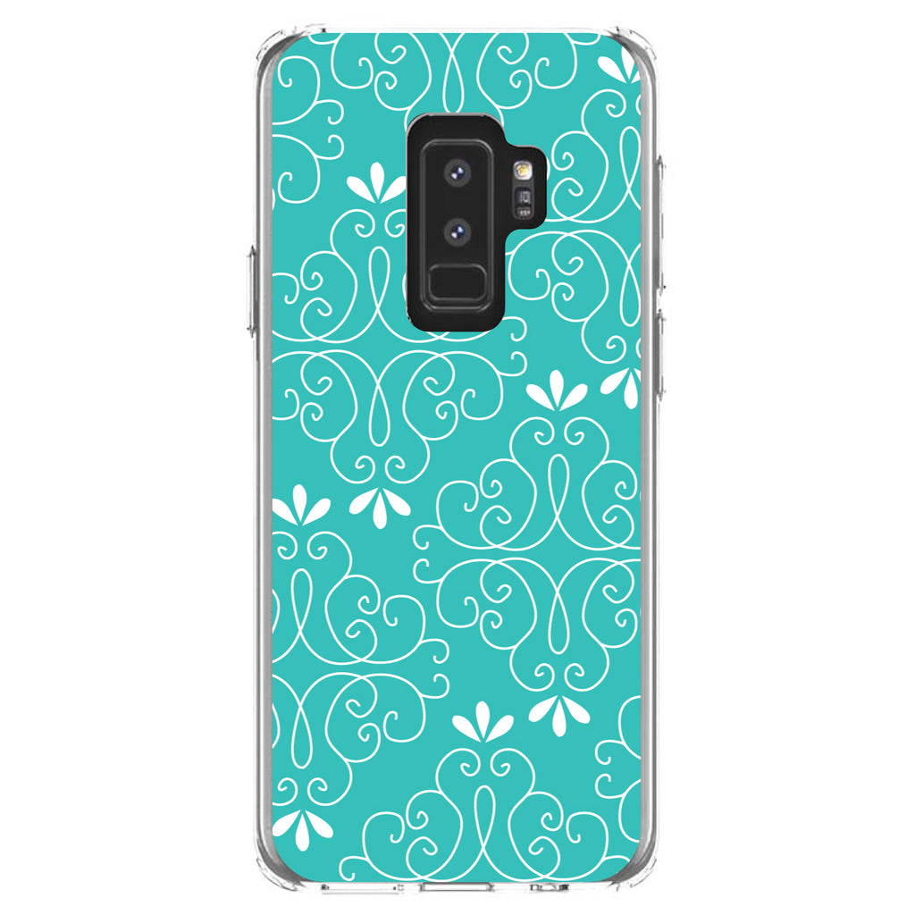 Teal White Floral Clear Shockproof iPhone Case, view 20